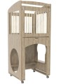 Hoge boxgrey craft oak met wielen Tangara Groothandel voor de Kinderopvang Kinderdagverblijfinrichting